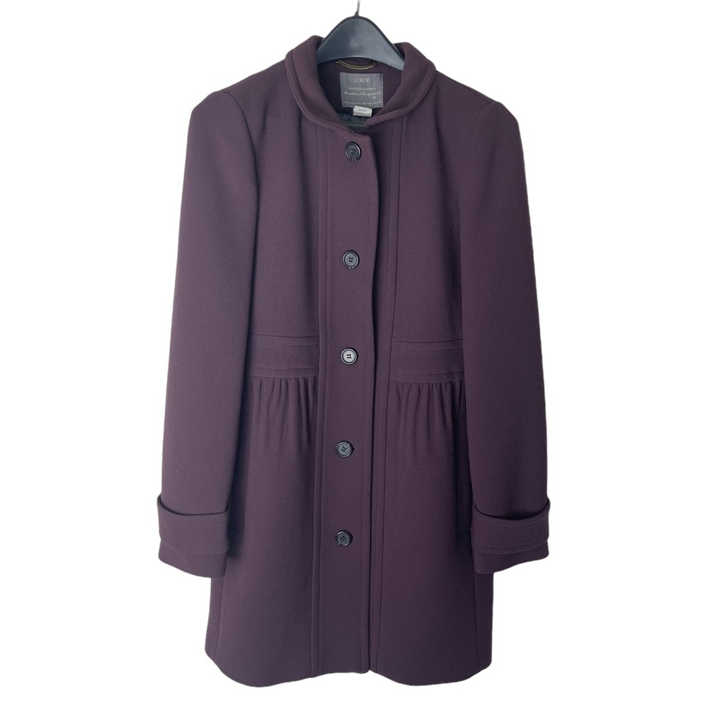 J. Crew Coletta Double Cloth Wool Coat in Plum Purple 12